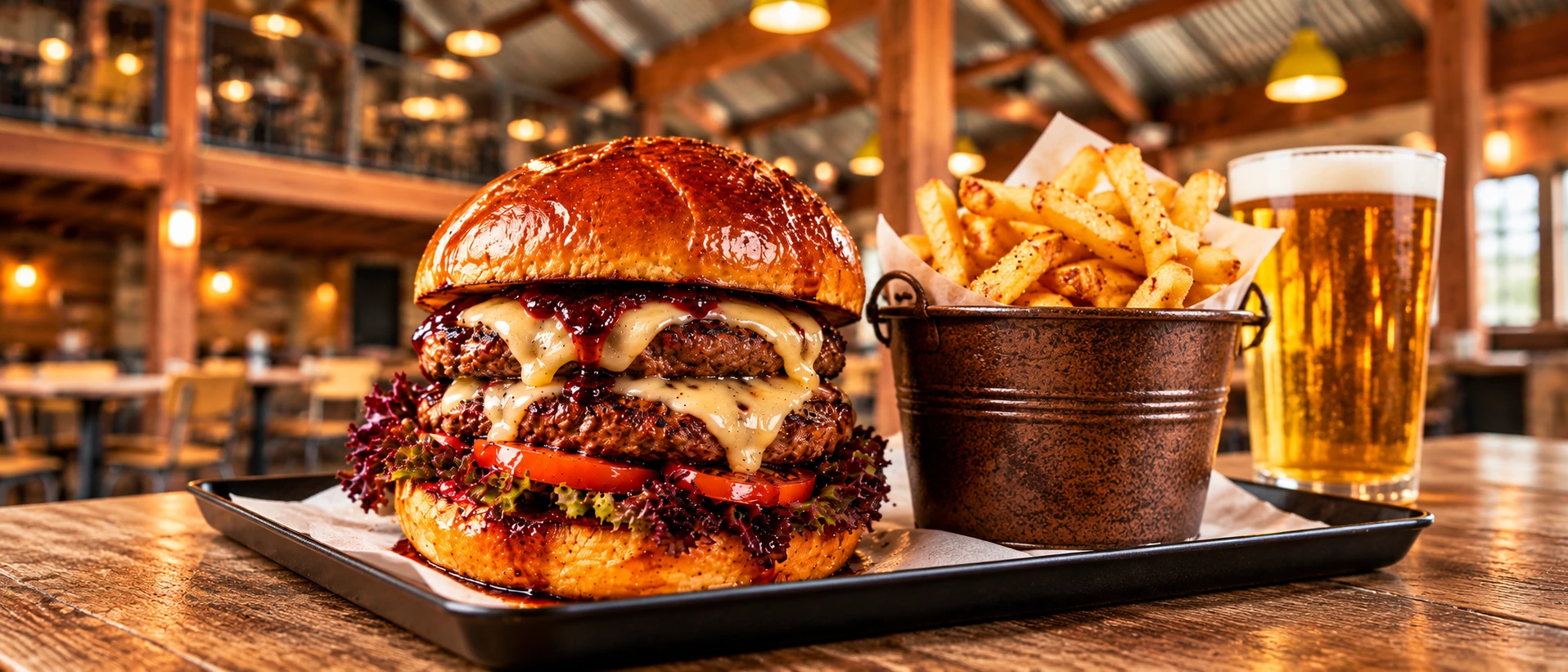 Festive Christmas burger at Ambleside Tap Yard